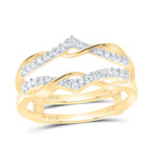 10K Yellow Gold Round Diamond Women's Wrap Ring Guard Enhancer Wedding Band 1/4 Cttw - Splendid Jewellery