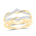 10K Yellow Gold Round Diamond Women's Wrap Ring Guard Enhancer Wedding Band 1/4 Cttw - Splendid Jewellery