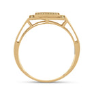 10K Yellow Gold Round Mens Yellow Color Enhanced Square Cluster Ring 1/4 Cttw - Splendid Jewellery