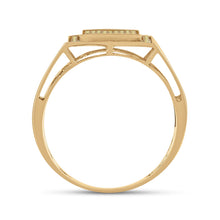 Load image into Gallery viewer, 10K Yellow Gold Round Mens Yellow Color Enhanced Square Cluster Ring 1/4 Cttw - Splendid Jewellery