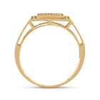 10K Yellow Gold Round Mens Yellow Color Enhanced Square Cluster Ring 1/4 Cttw - Splendid Jewellery