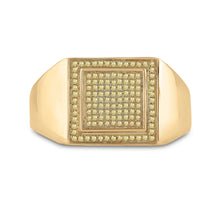 Load image into Gallery viewer, 10K Yellow Gold Round Mens Yellow Color Enhanced Square Cluster Ring 1/4 Cttw - Splendid Jewellery