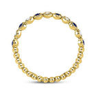 10K Yellow Gold Round Natural Blue Sapphire Beaded Dot Stackable Band Ring 1/12 Cttw - Splendid Jewellery