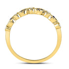10K Yellow Gold Round Natural Blue Sapphire Stackable Band Ring 1/20 Cttw - Splendid Jewellery