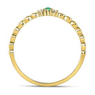 10K Yellow Gold Round Natural Emerald Solitaire Accent Stackable Ring . 0.012 Cttw - Splendid Jewellery