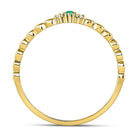 10K Yellow Gold Round Natural Emerald Solitaire Accent Stackable Ring . 0.012 Cttw - Splendid Jewellery