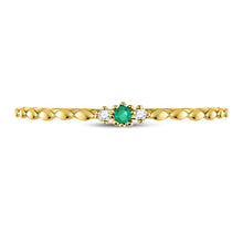 Load image into Gallery viewer, 10K Yellow Gold Round Natural Emerald Solitaire Accent Stackable Ring . 0.012 Cttw - Splendid Jewellery