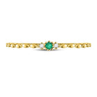 10K Yellow Gold Round Natural Emerald Solitaire Accent Stackable Ring . 0.012 Cttw - Splendid Jewellery