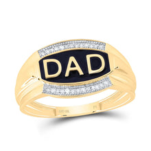 Load image into Gallery viewer, 10K Yellow White Diamond Dad Men Ring 1/12 Cttw - Splendid Jewellery