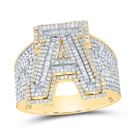 10K Yellow White Diamond Initial 
