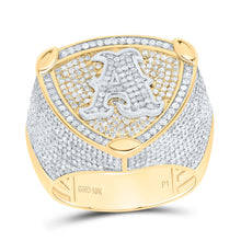 Load image into Gallery viewer, 10K Yellow White Diamond Initial "A" Men's Ring 2 Cttw - Splendid Jewellery