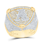 10K Yellow White Diamond Initial "A" Men's Ring 2 Cttw - Splendid Jewellery