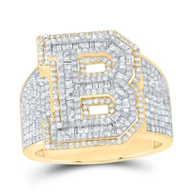 10K Yellow White Diamond Initial 