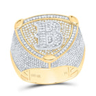 10K Yellow White Diamond Initial "B" Men's Ring 2 Cttw - Splendid Jewellery