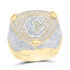 10K Yellow White Diamond Initial "C" Men's Ring 2 Cttw - Splendid Jewellery