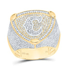 10K Yellow White Diamond Initial "C" Men's Ring 2 Cttw - Splendid Jewellery