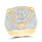 10K Yellow White Diamond Initial "D" Men's Ring 2 Cttw - Splendid Jewellery