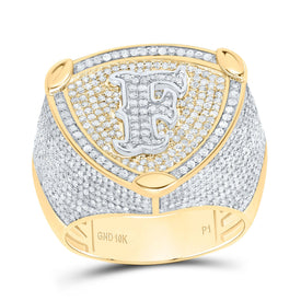 10K Yellow White Diamond Initial 