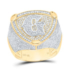 10K Yellow White Diamond Initial "G" Men's Ring 2 Cttw - Splendid Jewellery