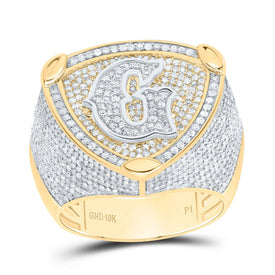 10K Yellow White Diamond Initial 