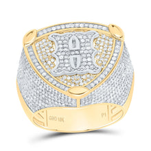 Load image into Gallery viewer, 10K Yellow White Diamond Initial "H" Men's Ring 2 Cttw - Splendid Jewellery