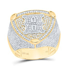 10K Yellow White Diamond Initial "H" Men's Ring 2 Cttw - Splendid Jewellery