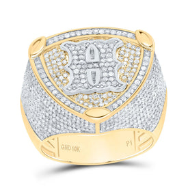 10K Yellow White Diamond Initial 