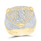 10K Yellow White Diamond Initial "J" Men's Ring 2 Cttw - Splendid Jewellery