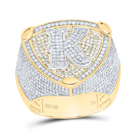 10K Yellow White Diamond Initial 