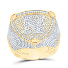 10K Yellow White Diamond Initial "N" Men's Ring 2 Cttw - Splendid Jewellery