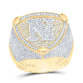10K Yellow White Diamond Initial 