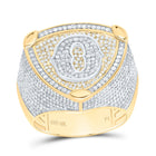 10K Yellow White Diamond Initial "O" Men's Ring 2 Cttw - Splendid Jewellery