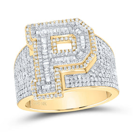 10K Yellow White Diamond Initial 