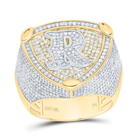 10K Yellow White Diamond Initial 