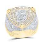 10K Yellow White Diamond Initial "S" Men's Ring 2 Cttw - Splendid Jewellery