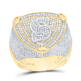 10K Yellow White Diamond Initial 
