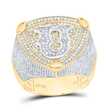 Load image into Gallery viewer, 10K Yellow White Diamond Initial "U" Men's Ring 2 Cttw - Splendid Jewellery