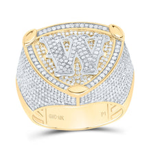 Load image into Gallery viewer, 10K Yellow White Diamond Initial "W" Men's Ring 2 Cttw - Splendid Jewellery