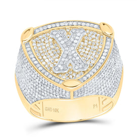 10K Yellow White Diamond Initial 