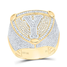 10K Yellow White Diamond Initial 