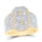 10K Yellow White Diamond Number "8" Men's Ring 1 5/8 Cttw - Splendid Jewellery