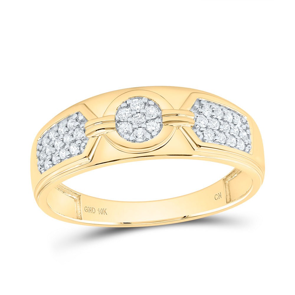 10K Yellow White Diamond Oval Trio Ring Set 3/4 Cttw - Splendid Jewellery