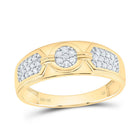 10K Yellow White Diamond Oval Trio Ring Set 3/4 Cttw - Splendid Jewellery