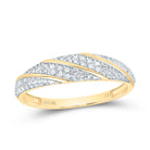 10K Yellow White Diamond Square Trio Ring Set 1/4 Cttw - Splendid Jewellery