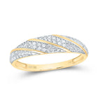 10K Yellow White Diamond Square Trio Ring Set 1/4 Cttw - Splendid Jewellery