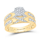 10K Yellow White Diamond Trio Ring Set 1/3 Cttw - Splendid Jewellery
