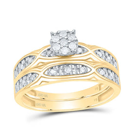 10K Yellow White Diamond Trio Ring Set 1/3 Cttw - Splendid Jewellery
