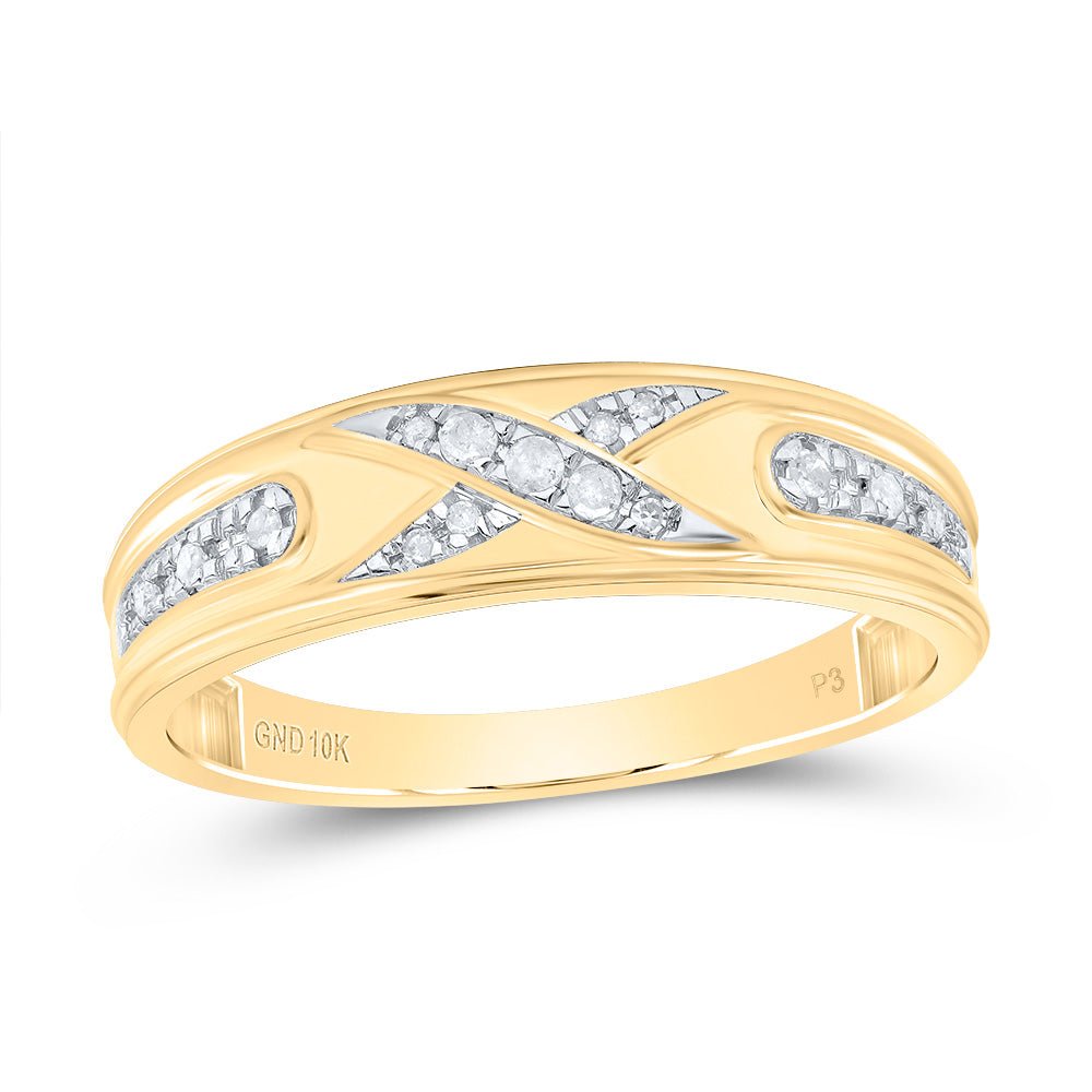 10K Yellow White Diamond Trio Ring Set 1/3 Cttw - Splendid Jewellery