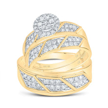 Load image into Gallery viewer, 10K Yellow White Diamond Trio Ring Set 5/8 Cttw - Splendid Jewellery