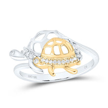 Load image into Gallery viewer, 10K Yellow White Diamond Turtle Gift Ring 1/12 Cttw - Splendid Jewellery